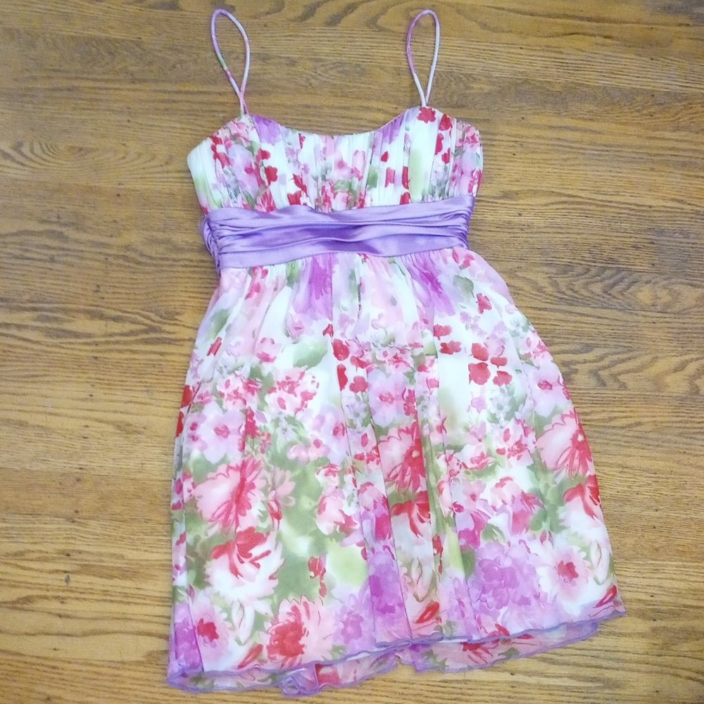 Floral Print Mini Dress Size M